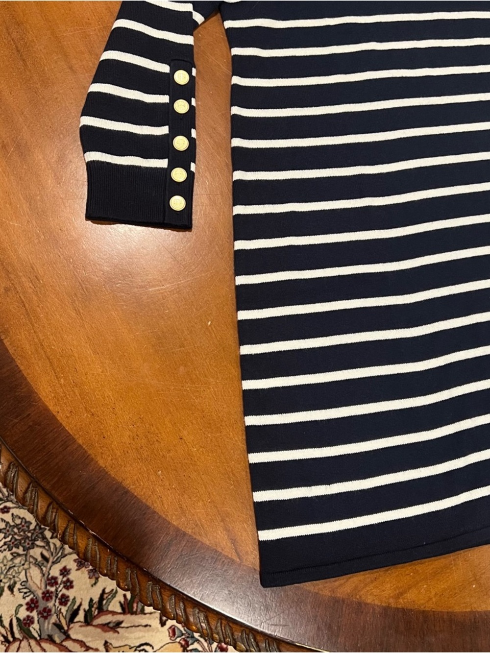 NWT $149 Talbots Plus Crewneck Sweater Dress Navy Breton‎ Stripe Size X Shift - Picture 5 of 16